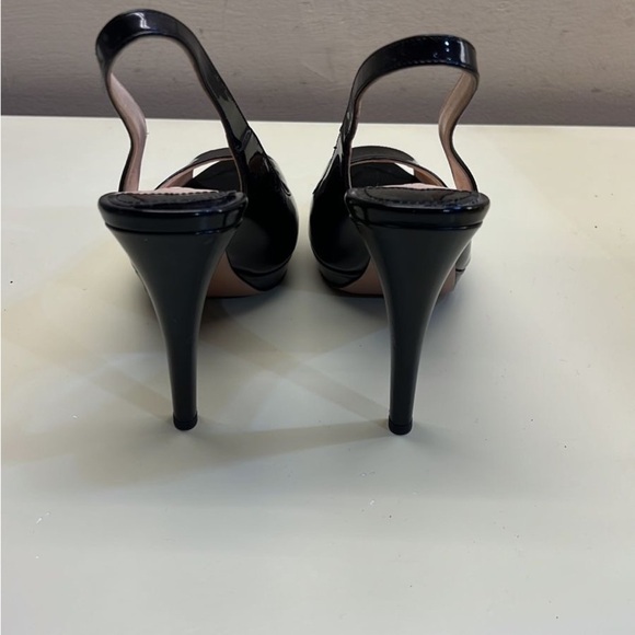 Prada Black Patent Leather Slingback Heels - Picture 3 of 8